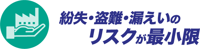 紛失・盗難・漏えいのリスクが最小限